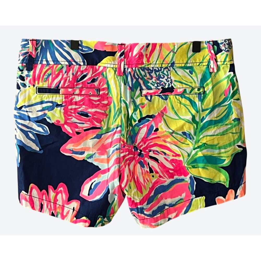 Lilly Pulitzer Size 10 Callahan Short Pink Yellow Green Blue White 34" x 5" - Picture 4 of 8